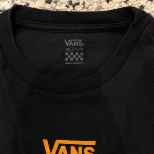 Vans long sleeve black tee with floral checkers